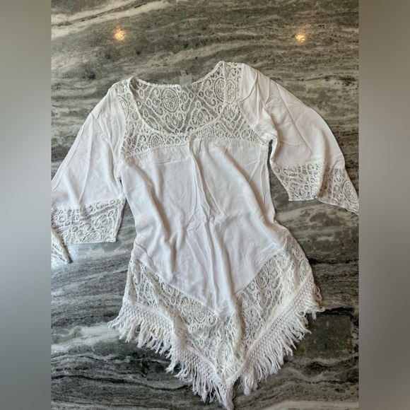 BECCA By Rebecca Virtue White Swim Cover-Up Womens Size Small - Picture 2 of 5